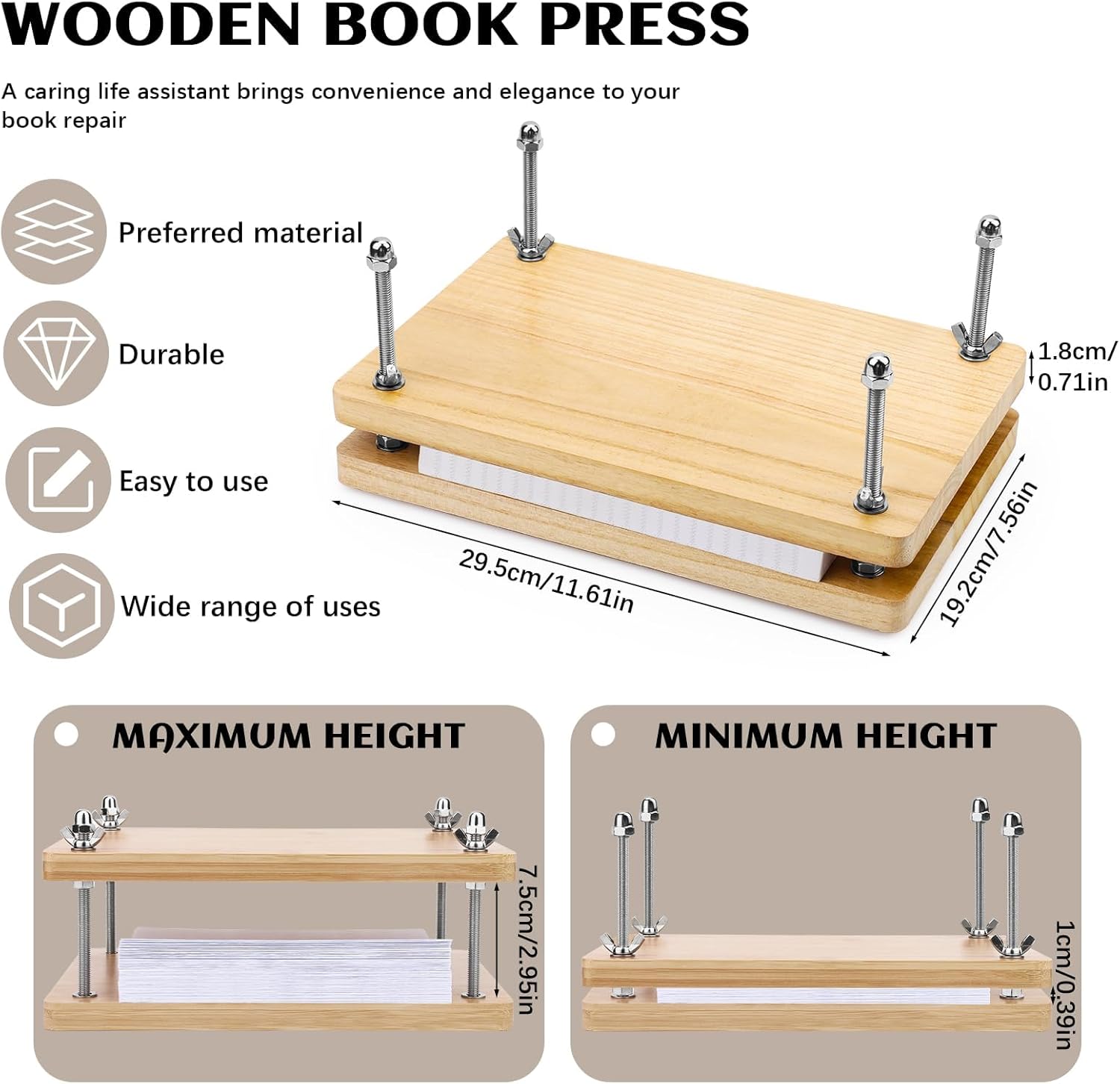 Ahşap Kitap Presi, Ciltleme Al - Binding Machine Comb incelemesi ve fiyatı